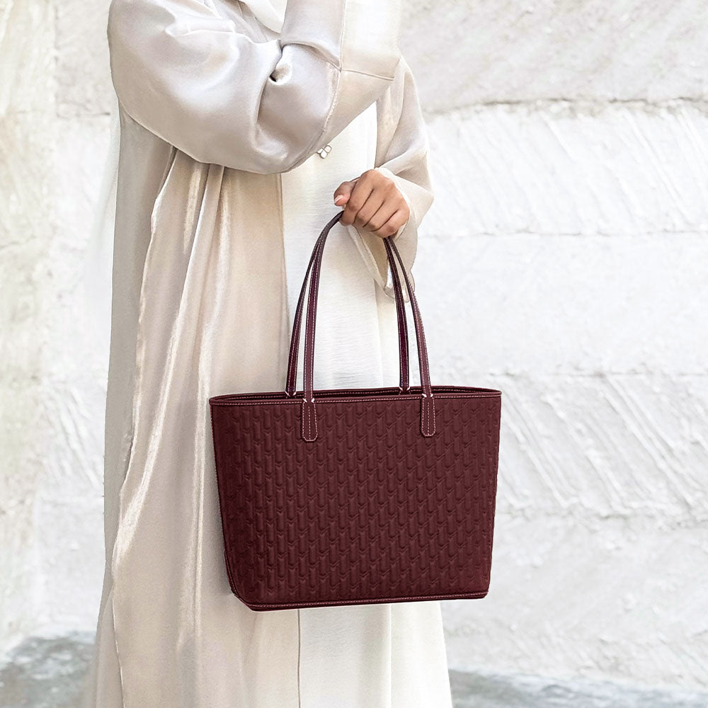 Burgundy Travel Tote / Mini tote / Long Wallet / Mini Wallet - Gift Set