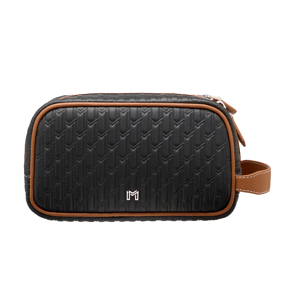 Travel Pouch Black & Tan / Silver