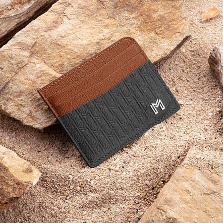 Camel Leather Black & Tan / Silver