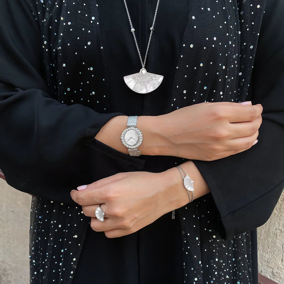 Fan / Necklace Silver