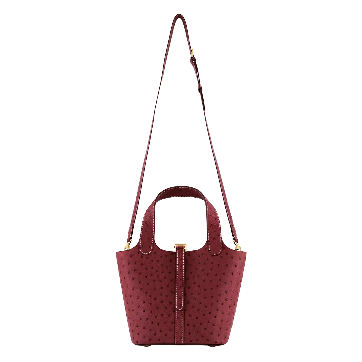 Alyazia Ostrich Leather / Burgundy