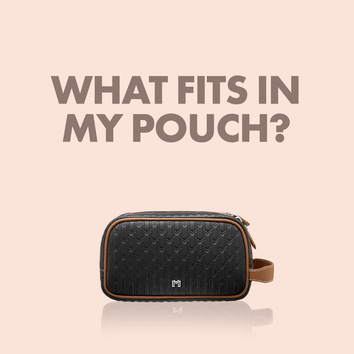 Travel Pouch Black & Tan / Silver