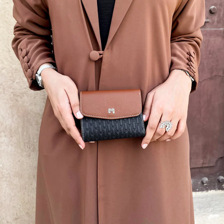 Camel Leather Black & Tan / Silver