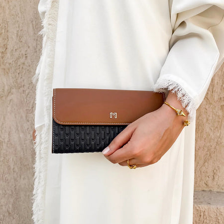 Camel Leather Black & Tan / Silver