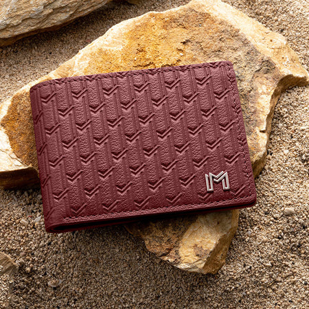 Camel Leather Burgundy / Silver