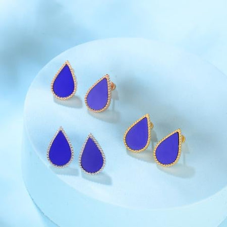 Sapphire Drop / Earrings Rose Gold