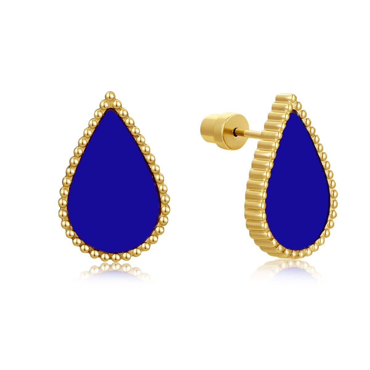 Sapphire Drop / Earrings Gold