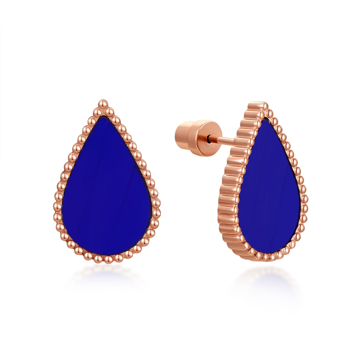 Sapphire Drop / Earrings Rose Gold