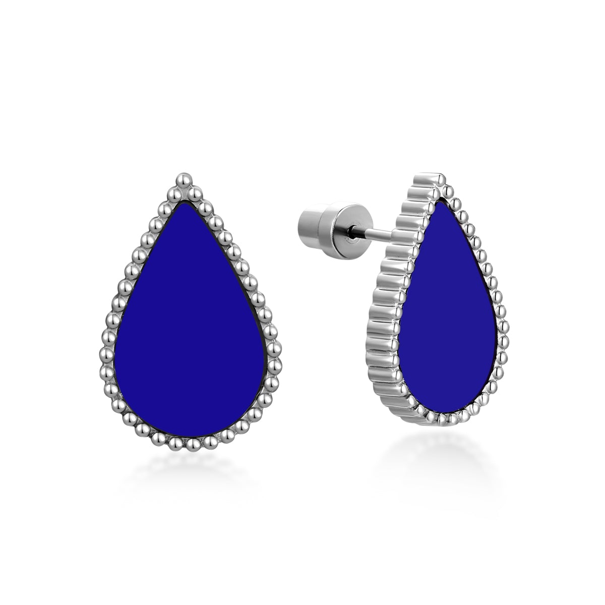 Sapphire Drop / Earrings Silver