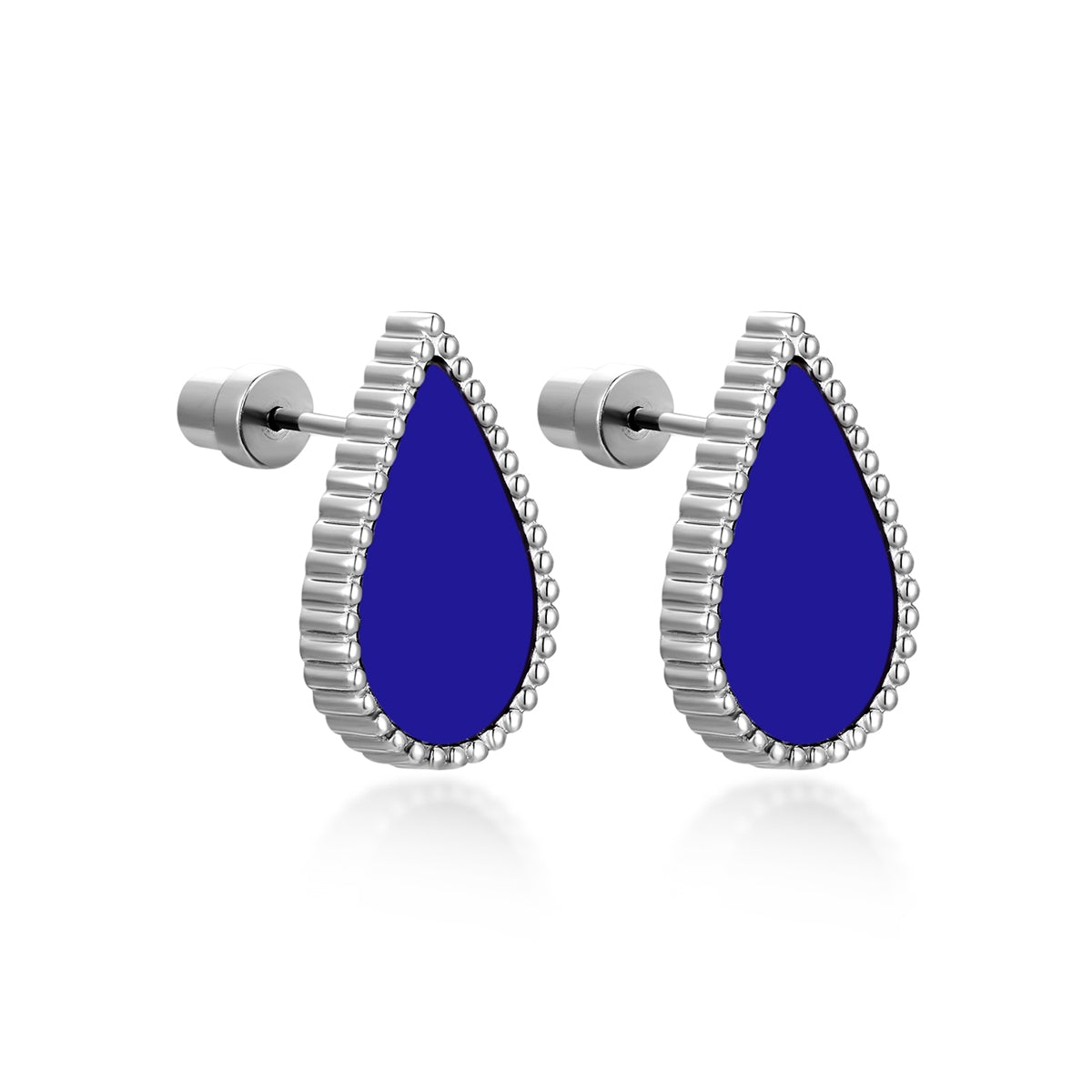 Sapphire Drop / Earrings Silver