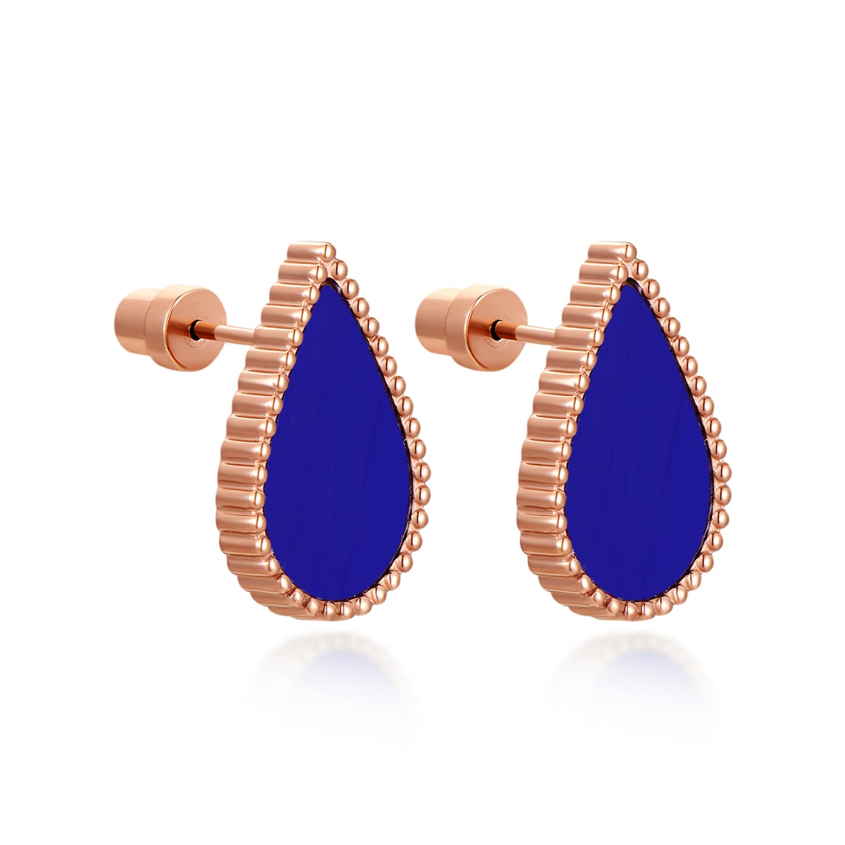 Sapphire Drop / Earrings Rose Gold