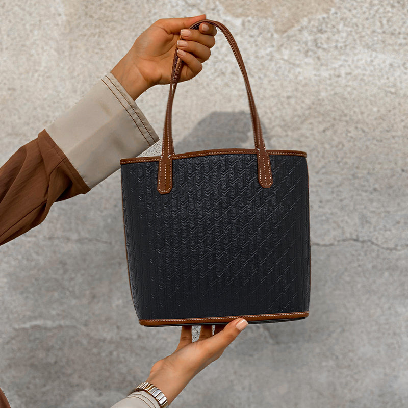 Mini Tote Bag Black / Tan