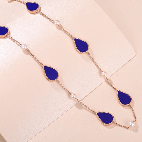 Sapphire Drop / Necklace Rose Gold