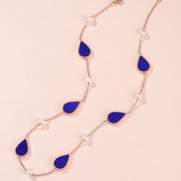 Sapphire Drop / Necklace Rose Gold
