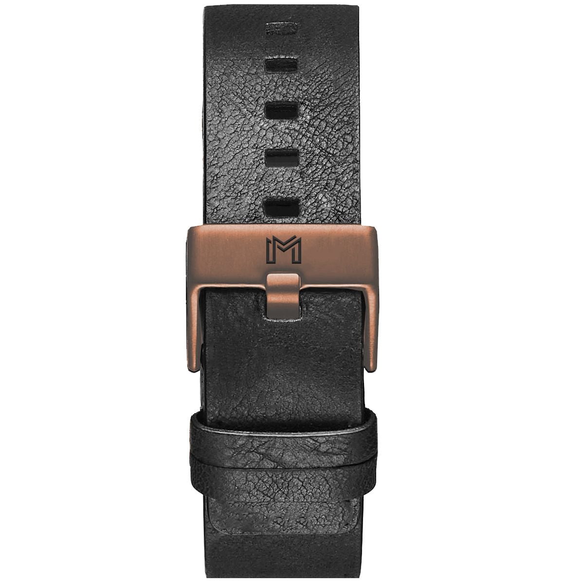 Titanium Strap / Black Leather - Rose Gold Buckle - minimalistae