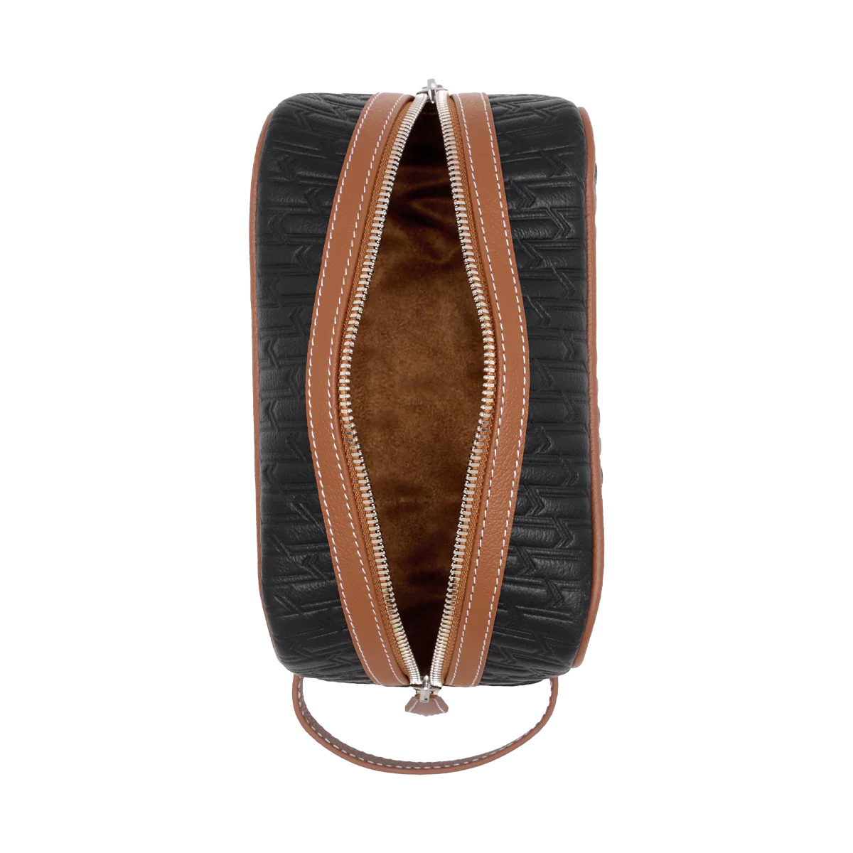 Travel Pouch Black & Tan / Silver