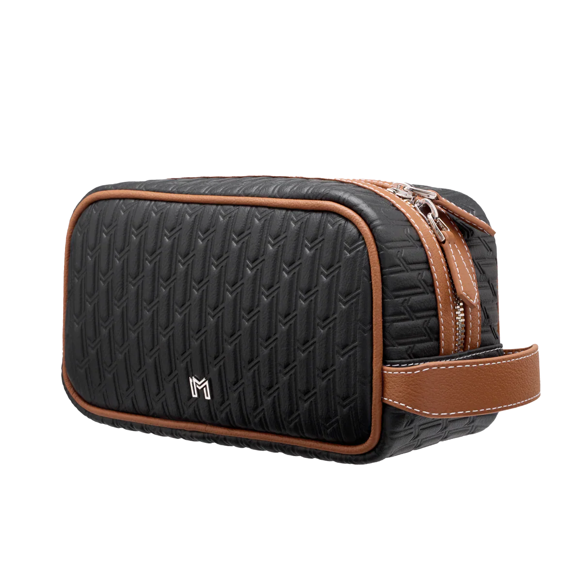 Travel Pouch Black & Tan / Silver