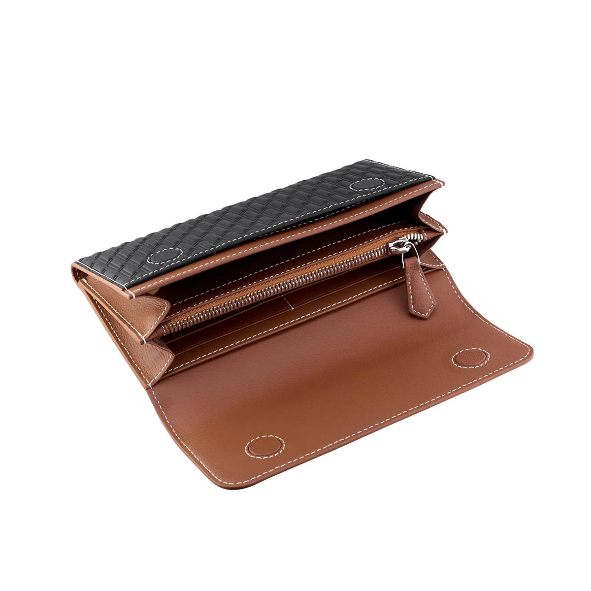 Camel Leather Black & Tan / Silver