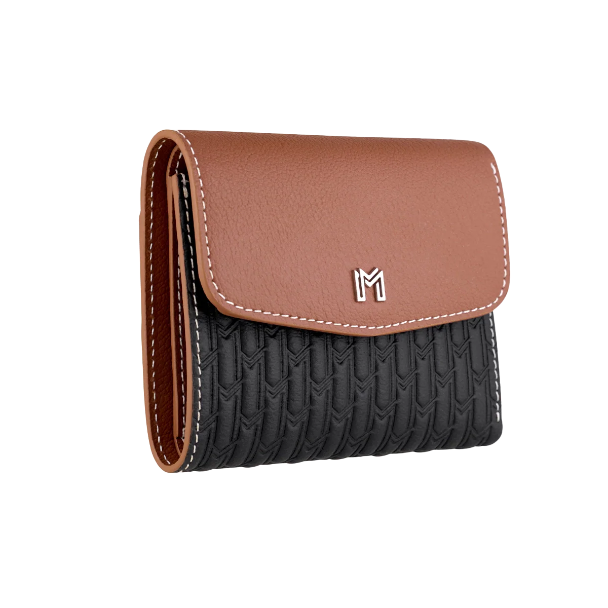 Camel Leather Black & Tan / Silver