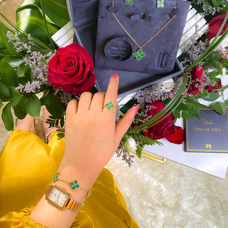 Joory / Set Malachite Gold