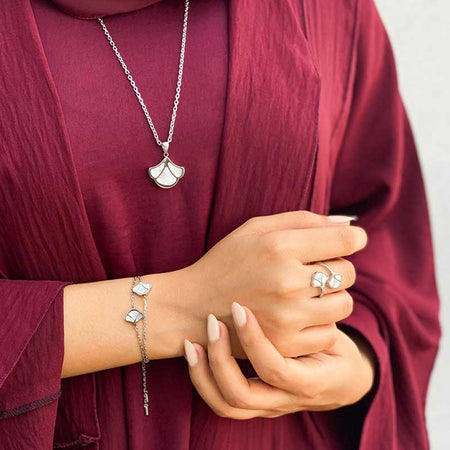 توليب / مجموعة فضية لؤلؤية