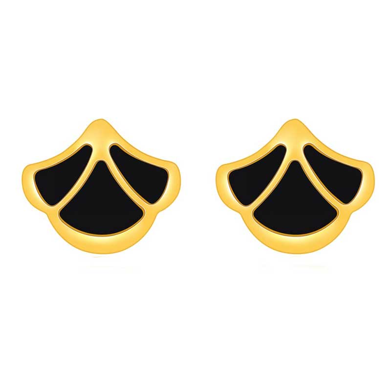 توليب / أقراط ذهبية سوداء
