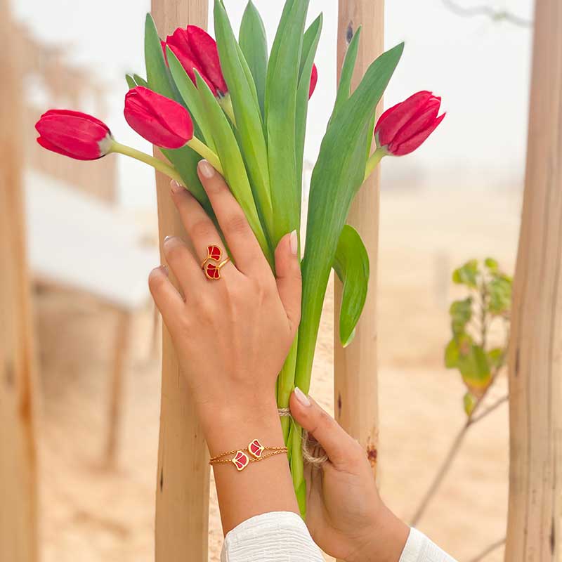 توليب / خاتم أحمر ذهبي