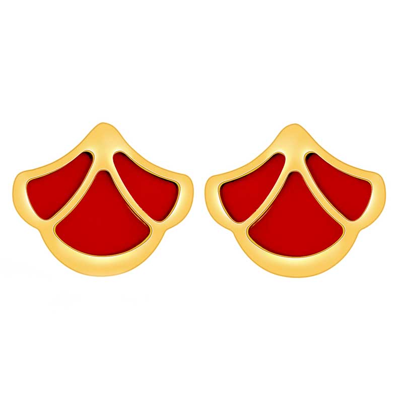 توليب / أقراط ذهبية حمراء