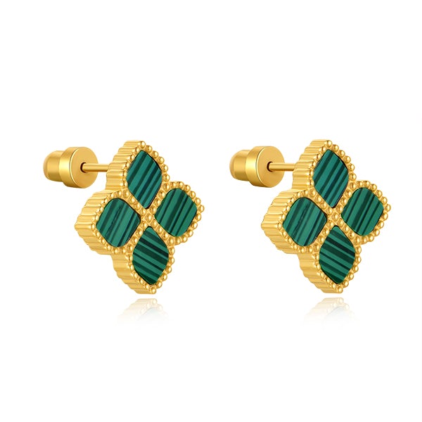 Joory / Earrings Malachite Gold