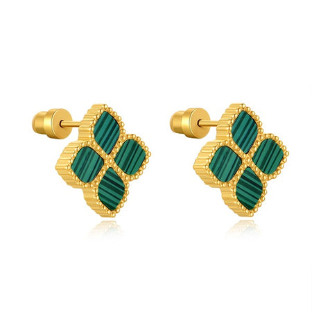Joory / Earrings Malachite Gold