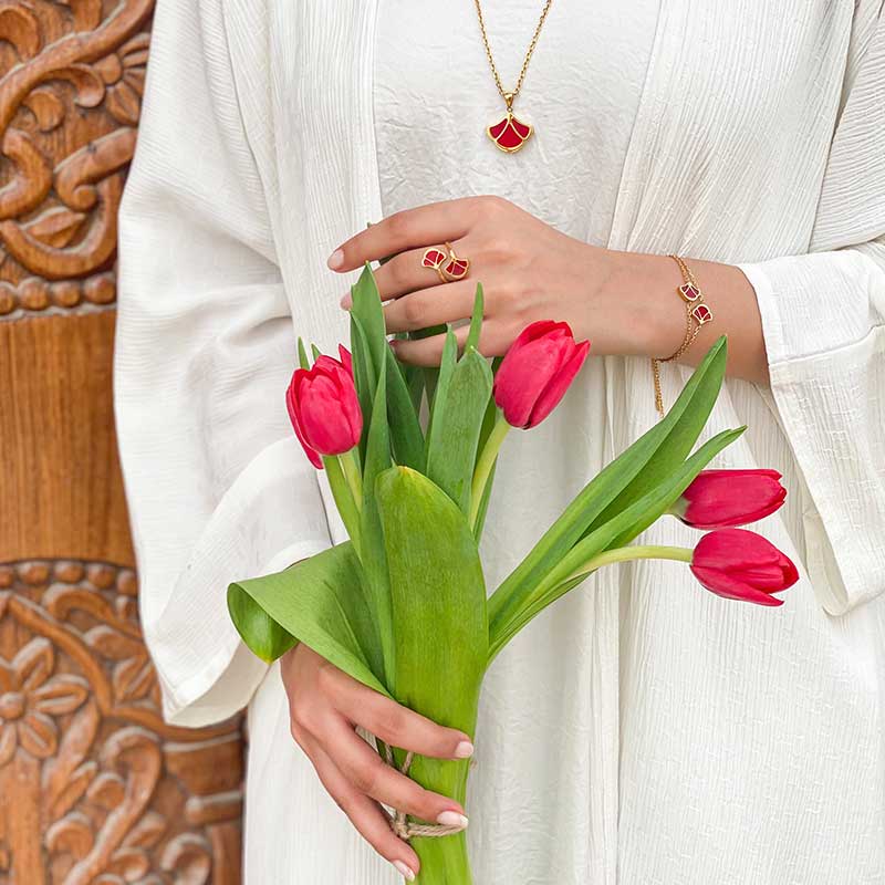 تيوليب / مجموعة أحمر ذهبي