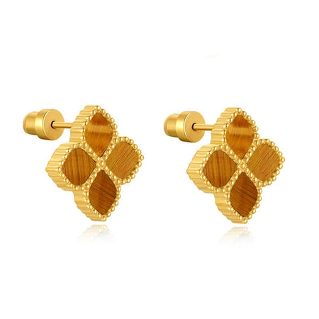 Joory / Earrings Tiger Eye Gold
