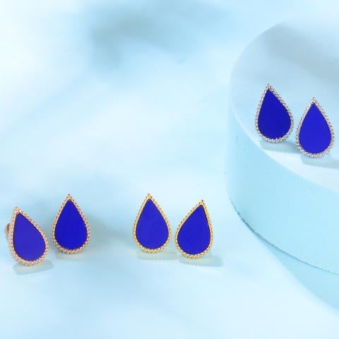 Sapphire Drop / Earrings Rose Gold