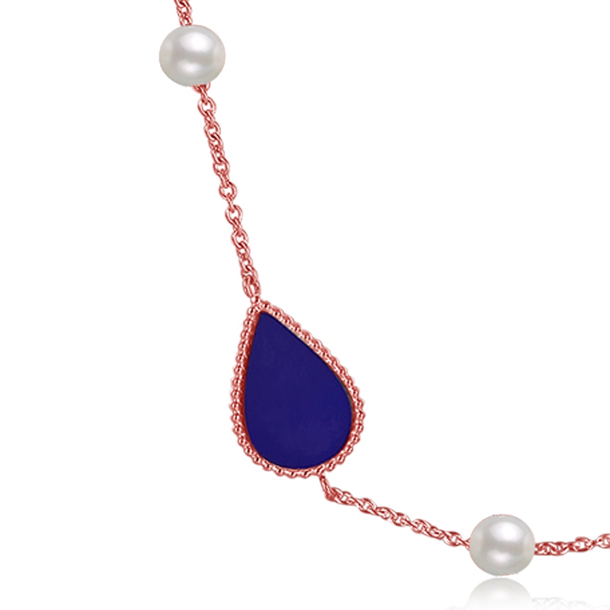 Sapphire Drop / Necklace Rose Gold