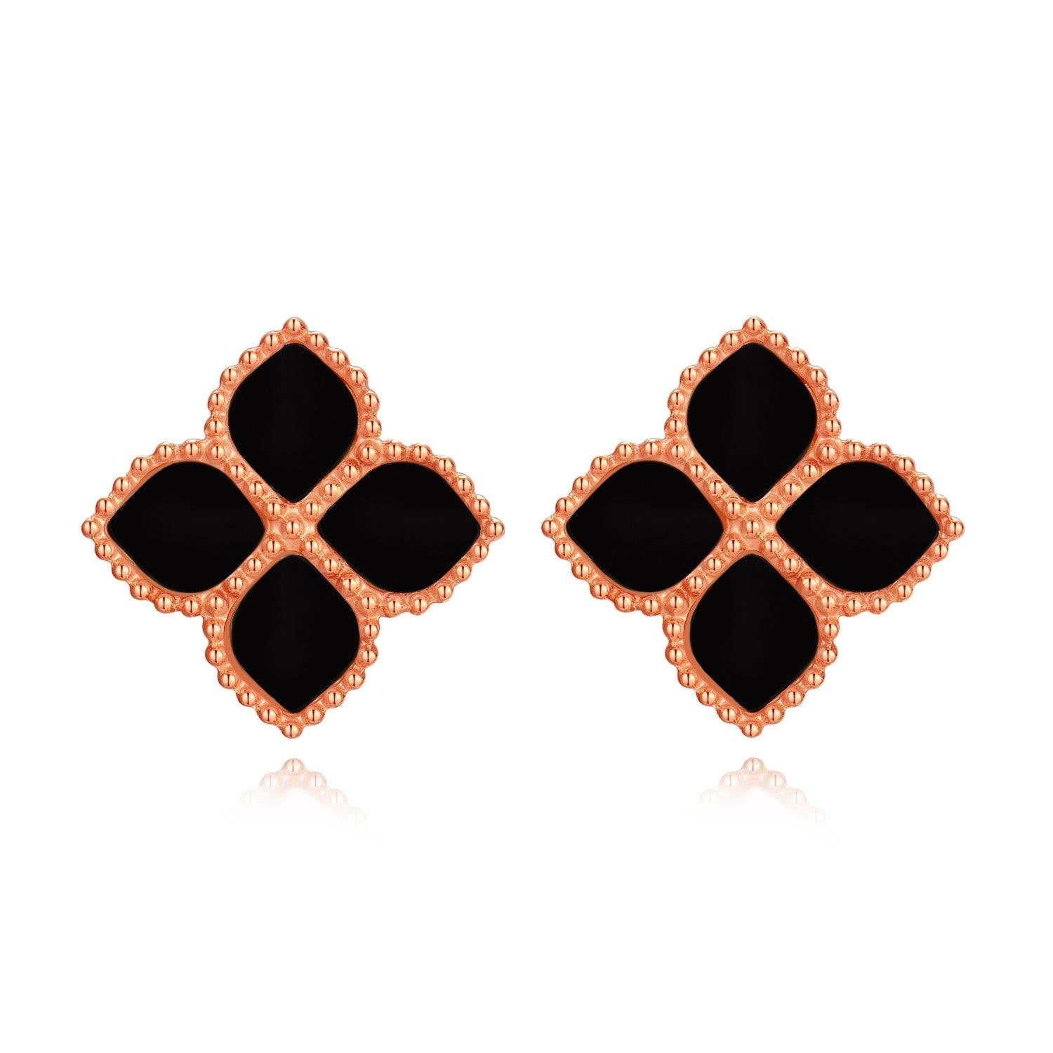 Joory / Earrings Black Rose Gold - MINIMALIST