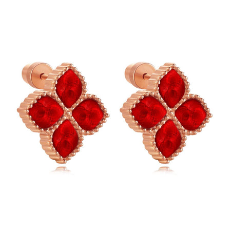 Joory / Earrings Red Rose Gold - MINIMALIST
