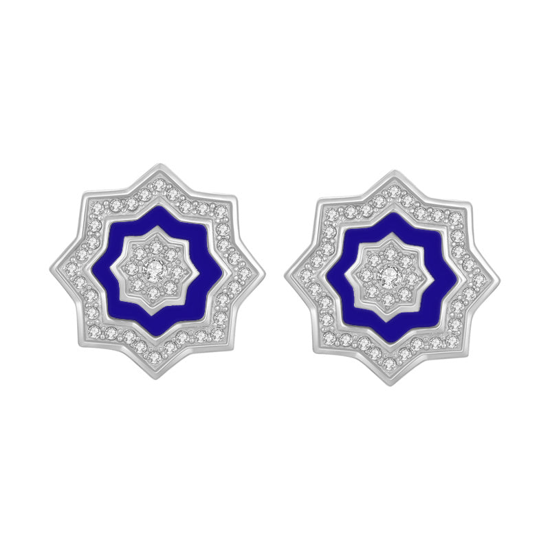 نجم / أقراط زرقاء فضية