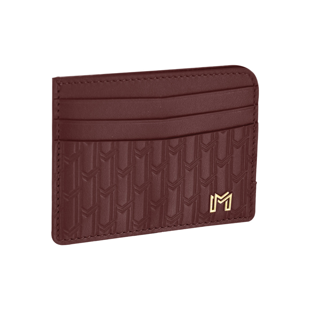 Italian Calfskin Leather Burgundy / Gold