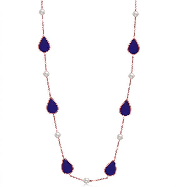 Sapphire Drop / Necklace Rose Gold