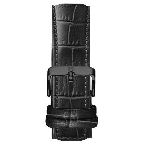 Flag-Watch Strap / Alligator Leather Gunmetal - MINIMALIST