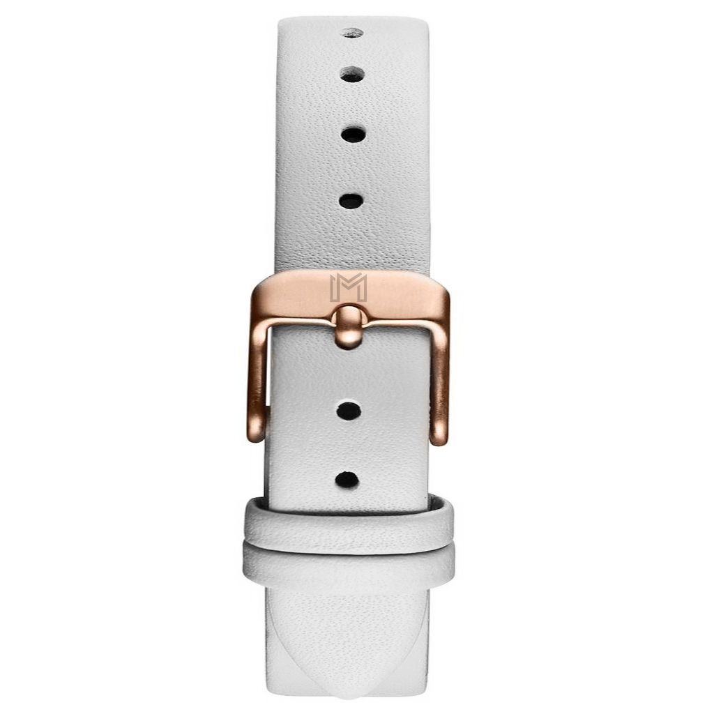 Rose Strap / White Leather - Rose Gold Buckle - minimalistae
